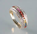 Safir- og diamant ring