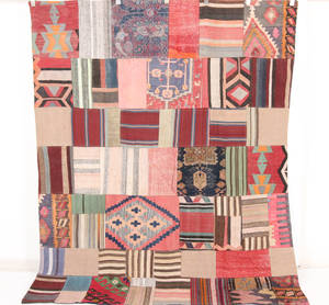 Persisk Patchwork kelim, 248x200 cm.