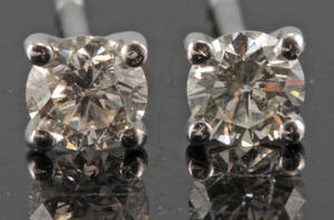 Earrings in 14k with brilliant cut diamonds 0.42ct