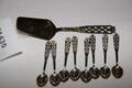 8 st kaffeskedar i silver  tårtspade