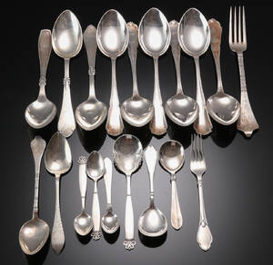 Samling bestik af sølv, 572 gr. 17