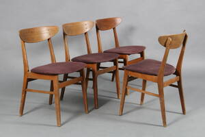 Dansk møbelproducent. Fire stole, teak, bøg. 4