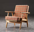 Hans. J. Wegner. Lænestol, Cigaren, massiv eg