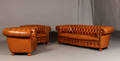 Tre-pers. chesterfield sofa samt par hvilestole 3