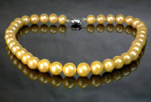 Südseeperlcollier goldgelb