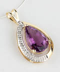 Ametyst- og diamantvedhæng