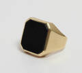 Herrering med onyx af 14 kt. guld