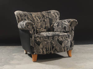 Lænestol polstret med møbelstof