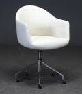 Kontorstol med hvid læder