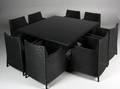 Havemøbelsæt, polyrattan, sort 9