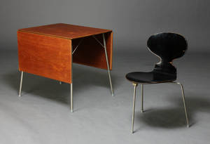 Arne Jacobsen. Spisebord køkkenbord samt myre stol 2