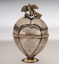 Hjerteformet dansk rococo hovedvandsæg af sølv, 1700-tallet