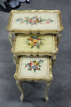 Satsbord, 3st med blomdekor