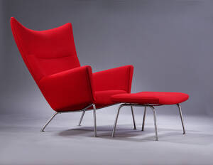 Hans J. Wegner. Lænestol Wingchair og tilhørende skammel, model CH 445 CH 446 2