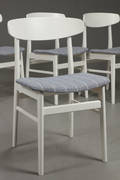 Dansk designe 4 hvidlakerede spisestuestole