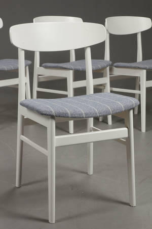 Dansk designe 4 hvidlakerede spisestuestole