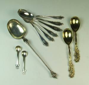 Konvolut Löffel, Silber, teilweise vergoldet 10