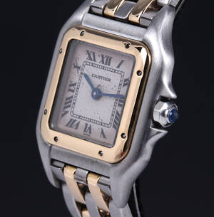 Cartier Panthere Lady. Damearmbåndsur af 18 kt. guld og stål, 1990erne Denne vare er sat til omsalg under nyt varenummer 4181329