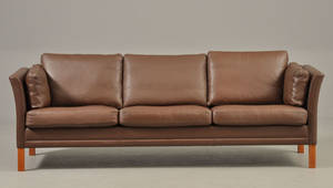 Mogens hansen 3 pers.sofa med brunt læder