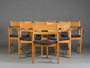 Hans. J. Wegner. Seks armstole, bøg 6 