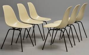 Charles Eames. Skalstole, model DSX. Cremehvid glasfiber 6 