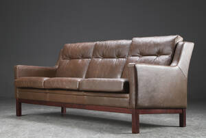 Tre-personers sofa, læder, dansk møbelproducent