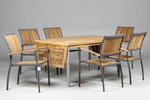 Havemøbelsæt, teak, alu. stel. 7