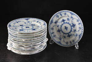 Royal Copenhagen Musselmalet halvblond, 12 assietter 12
