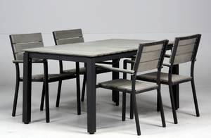 Havemøbler. Fire havestole samt bord, aluminium stel. 5