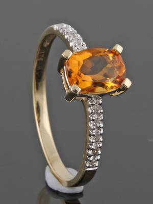 Diamond  citrine ring