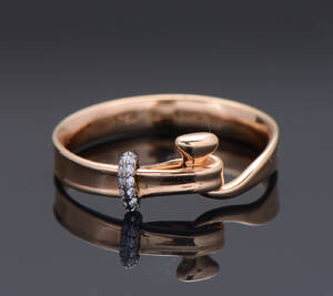 Georg Jensen, Torun ring af 18 kt. rosa guld med brillanter