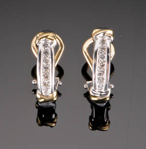 Brillantørestikker - ca. 0.28 ct. 2