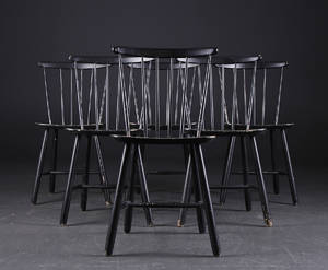 FDB tremmestole. Sortlakeret. 6