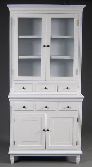 2-delt vitrineskab af hvidmalet træ 2