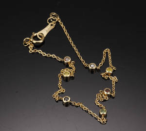 Diamant armbånd, 14 kt guld