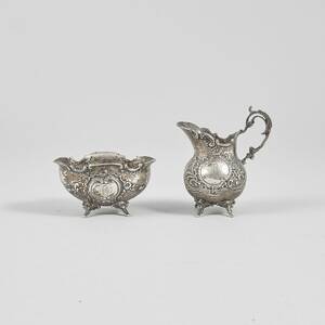 Sockerskål,  gräddkanna