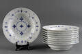 Royal Copenhagen. Riflet musselmalet dybe tallerkner 9 
