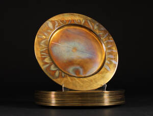 Dækketallerkener, messing 17