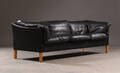 Mogens Hansen, 3-pers. sofa, sort skind