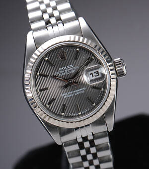 Rolex Datejust. Dameur i stål med sølvfarvet skive, ca. 1984