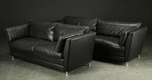 Stouby. Tre-pers. sofa, læder