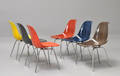 Charles Eames 1907 - 1978. Sæt på seks skalstole, multicolor, model DSX. 1970erne 6