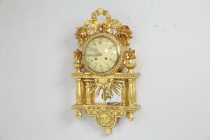 VÄGGPENDYL, förgylld och bronserad, gustaviansk stil