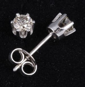 Diamant ørestikker, ca. 0.60 ct.