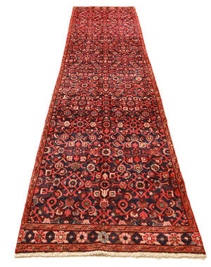 Handknuten persisk gallerimatta, Arak 410 x 90 cm 