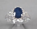 Safir- og diamantring