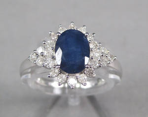 Safir- og diamantring