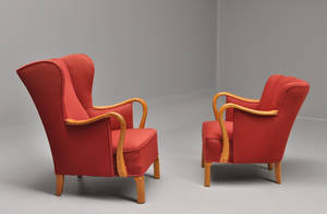 Dansk Møbelproducent. Høj og lav hvilestol. 1940erne 2