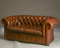 Chesterfield. To-pers. sofa, brunt læder