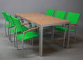 Havemøbler Bord samt seks armstole, artwoodgrøn polyrattan. 7